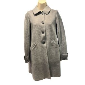 Harris Wharf London Virgin Wool Coat Gray 38 IT Flaw
